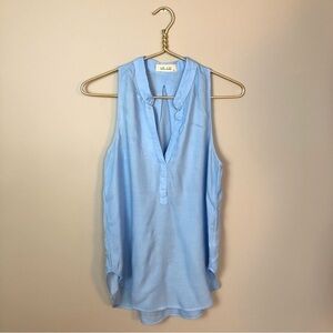 Bella Dahl light blue rayon sleeveless pop over lightweight summer top S